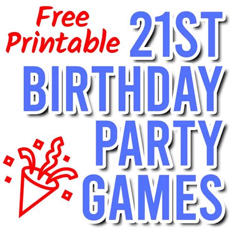 21st Birthday Games Printable